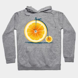 Vintage Orange Old Bike with Retro Cycle Frame Hoodie